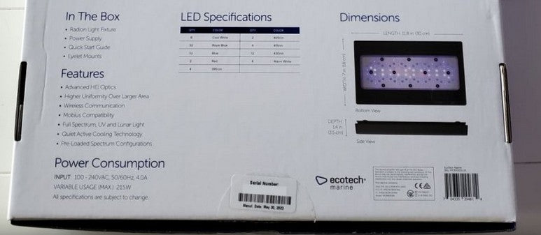 Ecotech Radion XR30 G6 Blue LED